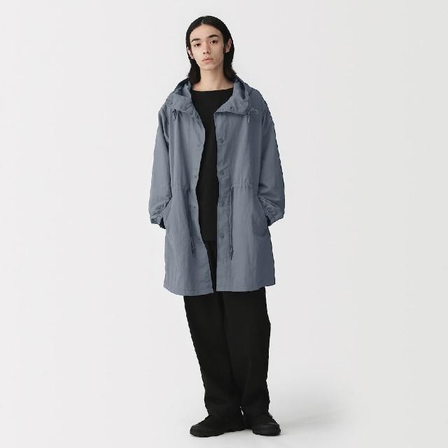 【MUJI 無印良品】男撥水加工附帽大衣(灰色/黑色/煙燻藍)