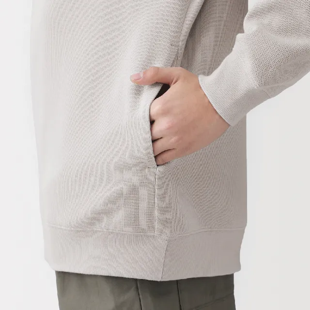 【MUJI 無印良品】男二重織有領套衫(淺灰/黑色/暗藍)
