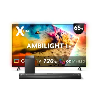 【Philips 飛利浦】65型4K QD Mini LED 120Hz Google TV 智慧顯示器(65PML9109)