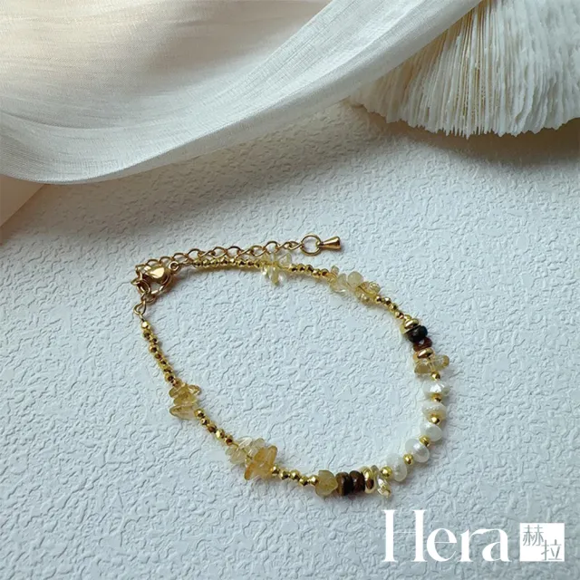 【HERA 赫拉】天然珍珠美拉德碎金子手鍊項鍊 H115013008(天然珍珠 美拉德 碎金子 項鍊 手鍊)