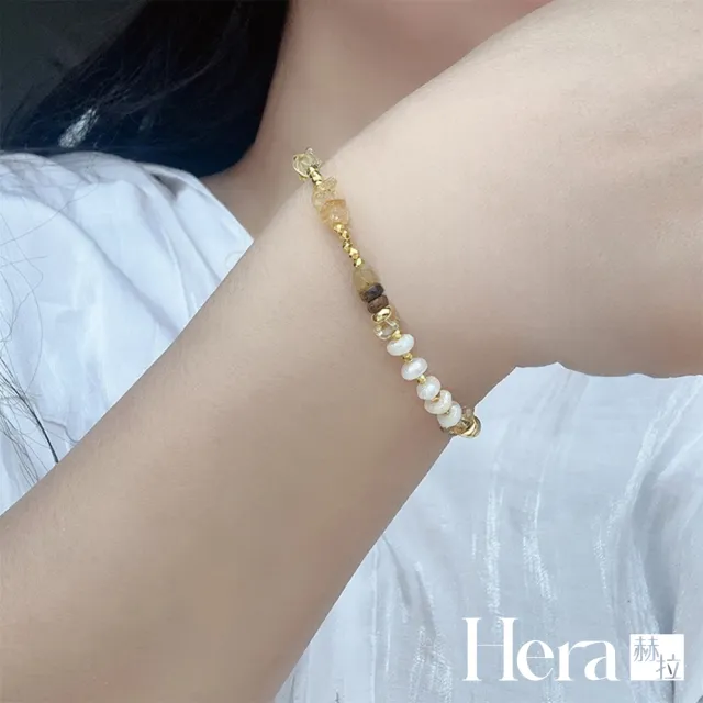 【HERA 赫拉】天然珍珠美拉德碎金子手鍊項鍊 H115013008(天然珍珠 美拉德 碎金子 項鍊 手鍊)