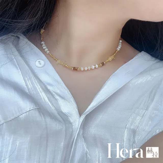 【HERA 赫拉】天然珍珠美拉德碎金子手鍊項鍊 H115013008(天然珍珠 美拉德 碎金子 項鍊 手鍊)