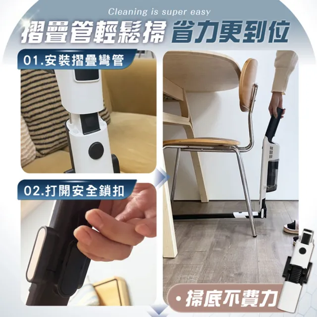 【MAXRO】易吸淨 | 自動集塵強力旋風吸塵器 MX-VC2501-清潔大師組