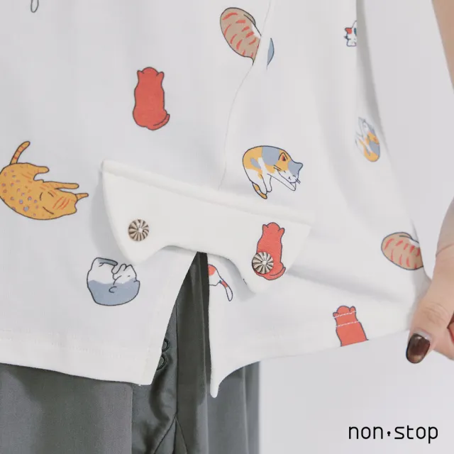 【non-stop】懶貓日常滿版印花T恤-2色