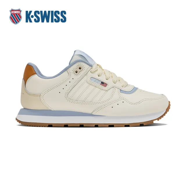 【K-SWISS】經典運動鞋 VISTA RUNNER  女鞋 米白水藍焦糖色 99444-065-M
