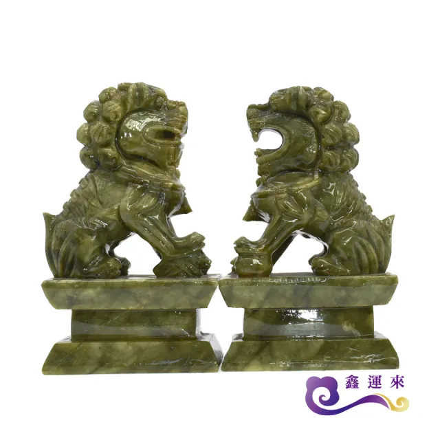 【鑫運來】◎青玉雙獅聚財擺件(小)