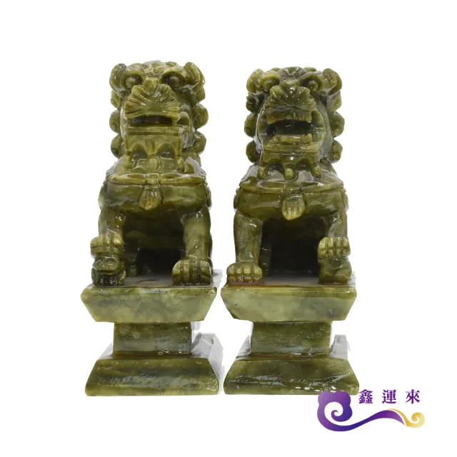 【鑫運來】◎青玉雙獅聚財擺件(小)