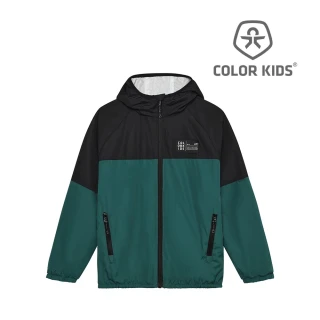 【Brands4Kids】黑綠拼接長袖防風連帽外套_ColorKids系列(5種尺寸可選)