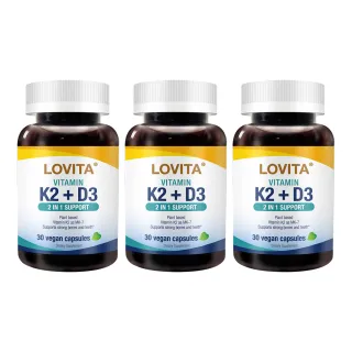 【LOVITA 愛維他】K2+D3素食膠囊 3入組 共90顆