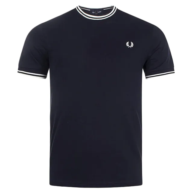【FRED PERRY】男款 刺繡LOGO 短袖T恤-深藍色(S號、M號、L號、XL號)