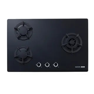【SAKURA 櫻花】三口大面板易清檯面爐_黑玻璃(G2633G 原廠保固原廠基本安裝)