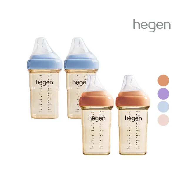 【hegen】總代理｜經典四支組(240ml雙瓶 x2)_粉/藍/紫/柔褐楓