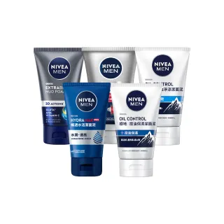 【NIVEA 妮維雅】男士淨涼/控油洗面乳100g系列(控油/淨白/清爽/保濕/水潤透亮潔面乳)