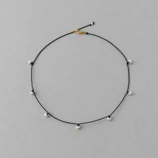 【ete】(Polka Dot) 頸間旋律水玉繩編頸圈項鍊(銀色)