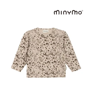 【Brands4Kids】植物拓印褐色內刷毛長袖上衣_Minymo系列(4種尺寸可選)