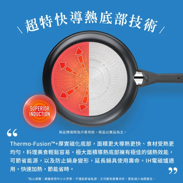 【Tefal 特福】法國製 精湛系列24CM不沾深煎鍋(加蓋)(電磁爐適用)
