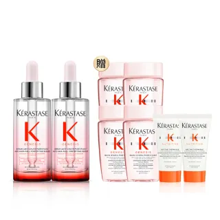 【KERASTASE 巴黎卡詩】粉漾芯生頭皮精華雙入組(頭皮精華/頭皮保養/蓬鬆/養髮)