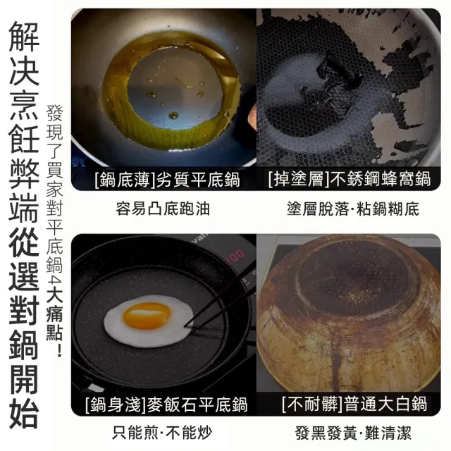 【tounichi 東日】鈦金平底鍋 無塗層不粘鍋 家用炒鍋