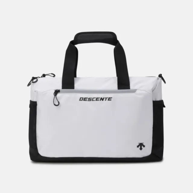 【DESCENTE】手提包 健身包 運動包 旅行包 TRAINING COMPACT GYM BAG 15 白黑 SR123TBG1A-WHT0