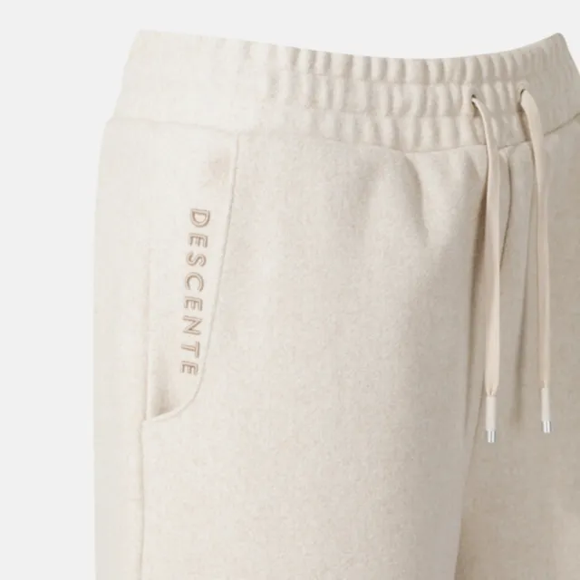 【DESCENTE】長褲 女 運動褲 寬鬆版型 WOMEN WOOL-LIKE WIDE FLEECE PANTS 燕麥 SR122PFP11-OAT0