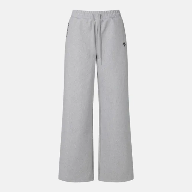 【DESCENTE】長褲 女 運動褲 寬鬆版型 WOMEN WOOL-LIKE WIDE FLEECE PANTS 灰 SR122PFP11-MGRY