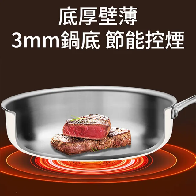 KENGQ鏗鏘 平底鍋 陶瓷煎鍋 無塗層不粘鍋 316陶鋼一體（加厚七層鋼 可入洗碗機 24-30cm可選）