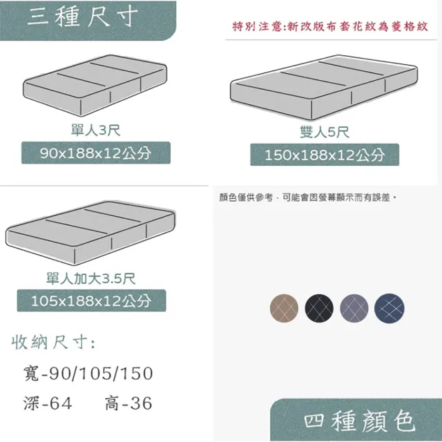 【BN-Home】Antony安東尼涼感三折獨立筒床墊5尺雙人(床墊/涼感/ 沙發床/雙人沙發/收納床墊)
