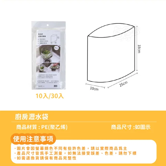 【Finger Pop 指選好物】廚房瀝水袋 自立式瀝水袋 過濾袋 垃圾袋 過濾網 垃圾過濾袋 廚餘瀝水袋-30入