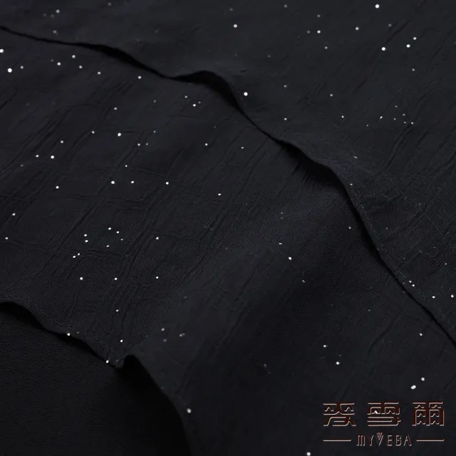 【MYVEGA 麥雪爾】雙層荷葉袖雪紡上衣-黑
