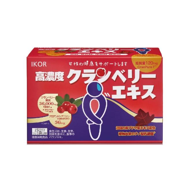 【IKOR】私舒蔓蔓越莓益生菌錠(15袋/盒 私密專科 足量花青素守護)