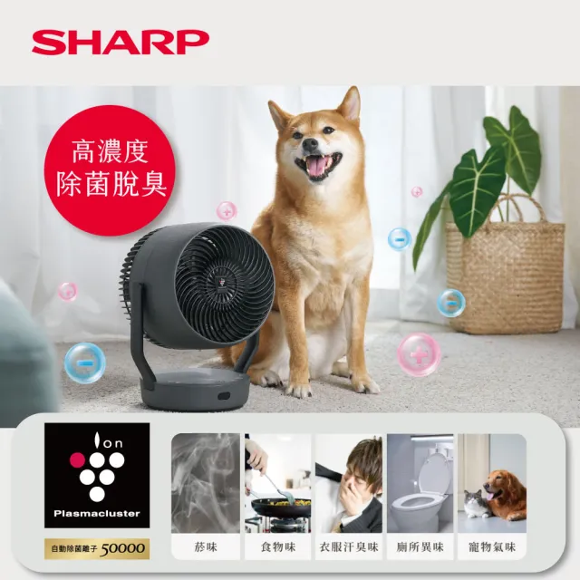 【SHARP 夏普】自動除菌離子3D清淨循環扇(PK-18S02T-B)