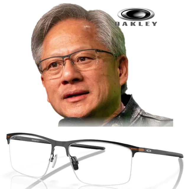 【Oakley】奧克利 鈦金屬半框 黃仁勳配戴同款 光學眼鏡 TIE BAR 0.5 舒適彈簧鏡臂 OX5140 01 霧黑 公司貨
