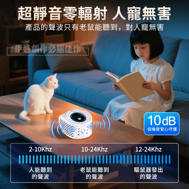 【IDREES 伊德萊斯】四合一強效型超音波驅鼠器 PH-77(適用90坪 工業驅鼠器 驅蟲器 驅蟑器)