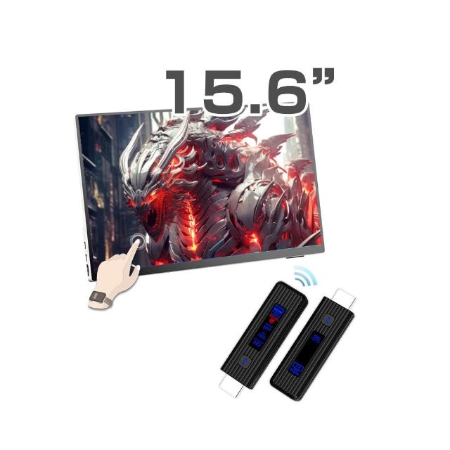 【REAICE】日本Winten 15.6型IPS可攜式觸控螢幕-無線投影組(Switch/手機/Netflix/無線會議/HDMI/電腦)