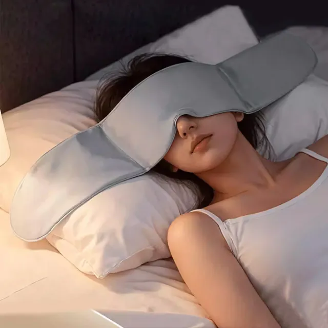 【MUAN】重力舒眠眼罩 四季溫涼雙面 親膚遮光午休 深度睡眠眼罩 (冰涼/親膚/零壓感)