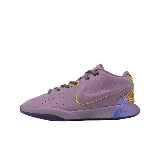 【NIKE 耐吉】籃球鞋 LeBron 21 XXI GS 大童 女鞋 紫 黃 詹姆斯 氣墊 FZ7189-500