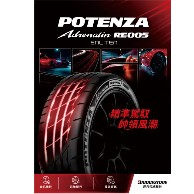 【BRIDGESTONE 普利司通】Potenza RE005 性能胎 運動胎 225/45/17 四入組 輪胎 含裝 ALTIS (安托華)