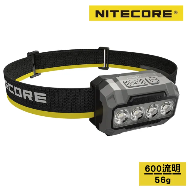 【NITECORE】多用途雙電源戶外頭燈-附背夾 黑色／600流明 HA23 UHE