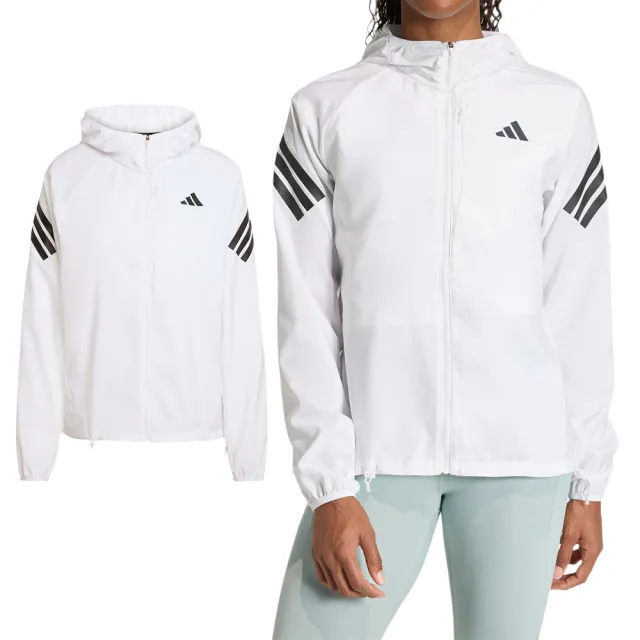 【adidas 愛迪達】adi365 3S JKT W 女款 白色 亞版 防風 連帽 外套 KQ8072