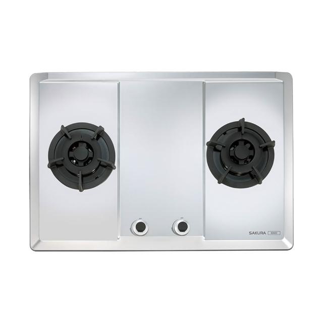 【SAKURA 櫻花】二口不鏽鋼大面板易清檯面爐 (G2623S 原廠技師到府 基本安裝)