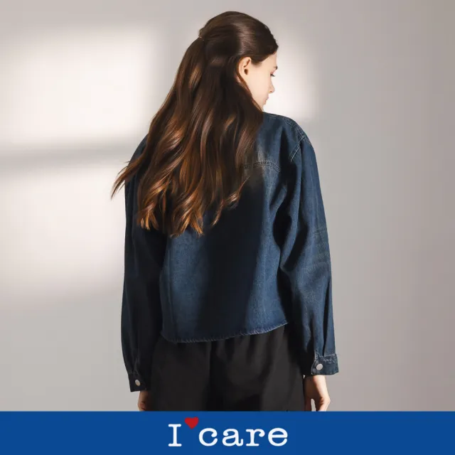 【I’Care 依卡】現貨-水洗刷色拉鍊牛仔外套（M-L）｜女休閒外套 水洗牛仔（710-61361）