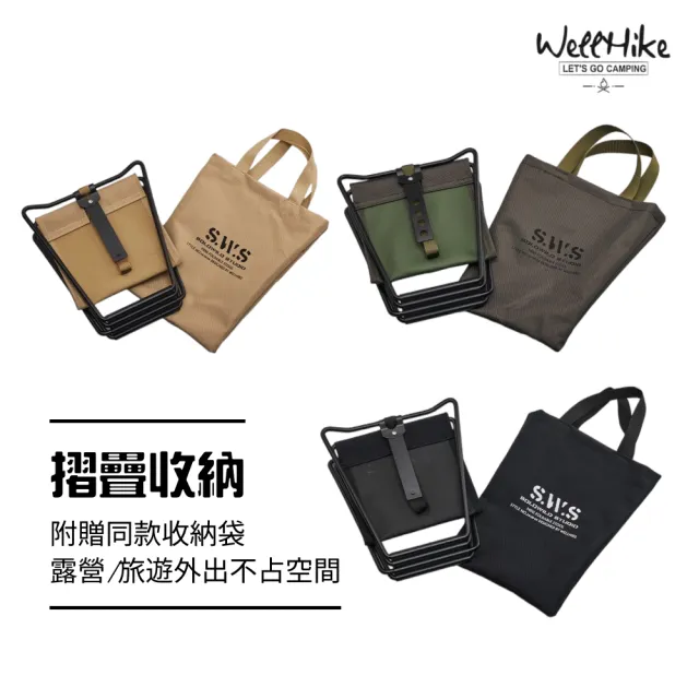 【WELLHIKE 玩客】露營中毒本舖 快拆馬札 摺疊椅 摺疊馬札 露營椅 折疊凳 板凳 椅凳 排隊椅 冰箱腳架