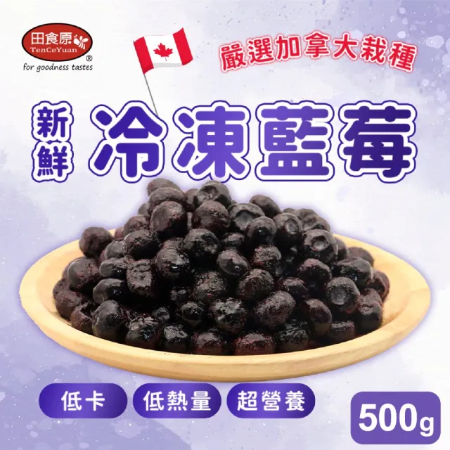 【田食原】momo獨家-新鮮冷凍藍莓500gX1包(低卡控醣飲控)