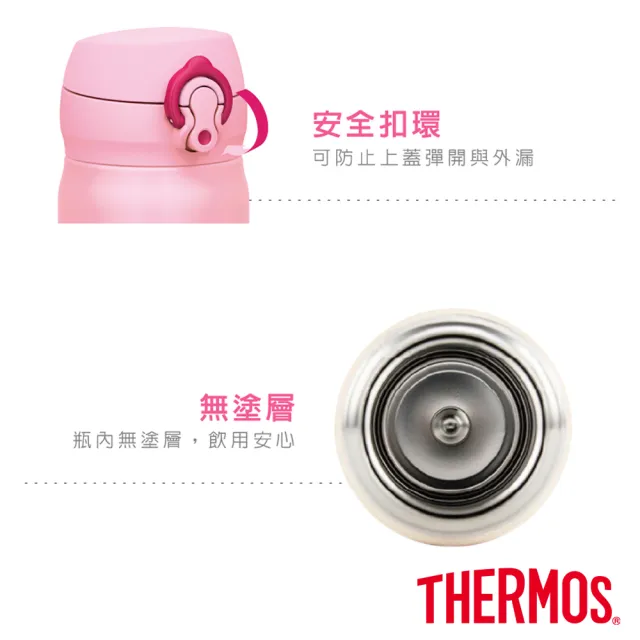 【THERMOS 膳魔師】幻彩旅境不鏽鋼超輕量彈蓋真空保溫瓶350ml(JNL-352)