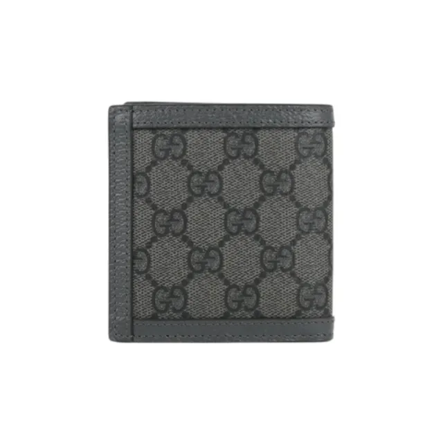 【GUCCI 古馳】Ophidia GG Supreme 短版對開6卡短夾(灰色)