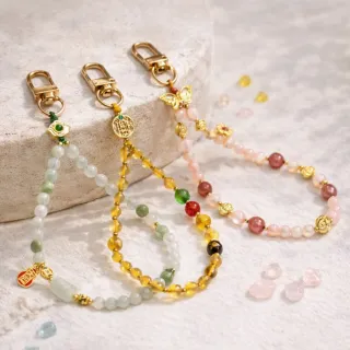 【雨揚】38女王節 迎好運手機鍊(天山翠/黃水晶/粉水晶 三款任選)