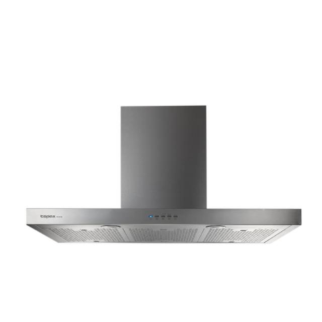 Topax莊頭北 TR-5795 倒T式抽油煙機，採用臺灣製造不鏽鋼材質，尺寸1200×515×546(MAX922)±5 mm，電子式按鍵開關設計，1段風量調整，適用110V/60Hz電壓，標準安裝方式，1年保固，BSMI許可字號R51085，提供高效廚房排煙解決方案，適閤家庭使用，提升烹飪舒適度。