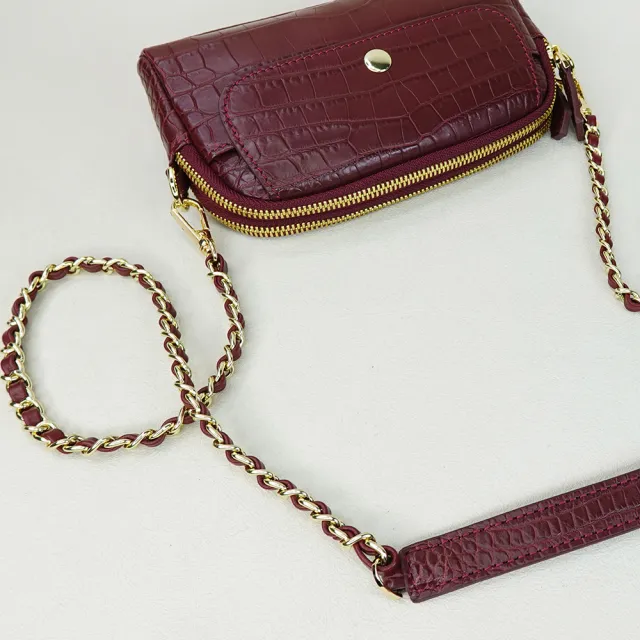 【M2nd】珍稀鱷魚腹皮方便斜揹包(Y75D)