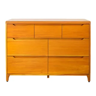 【Mahogany 瑪荷尼家具】免組裝  120cm  誠品    全原木桃花心木   7斗櫃   M1-BD20-7(NH)