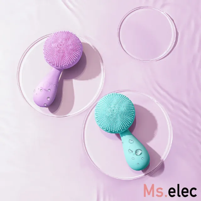 【Ms.elec 米嬉樂】音波按摩洗臉機 SC-005(音波潔膚儀/潔面儀/IPX7防水/磁吸充電/毛孔清潔)